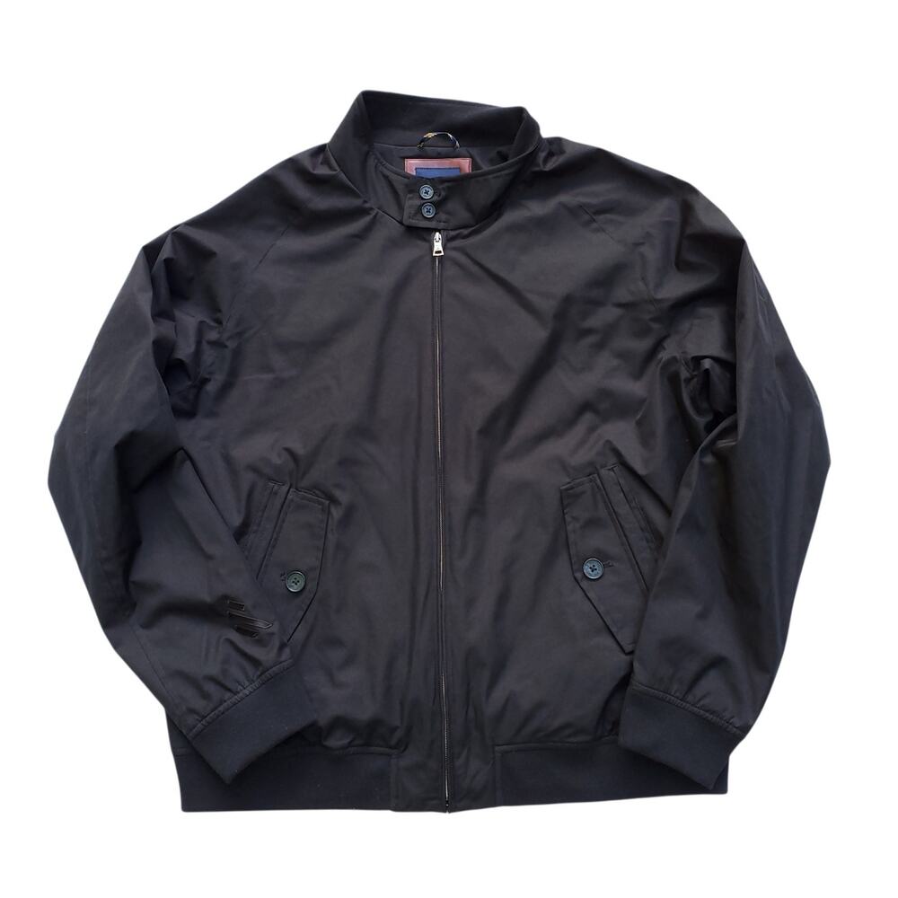 Brooks Brothers Bomber Jacket Deep Black Preppy Ivy Golf Lined Tartan Plaid XL